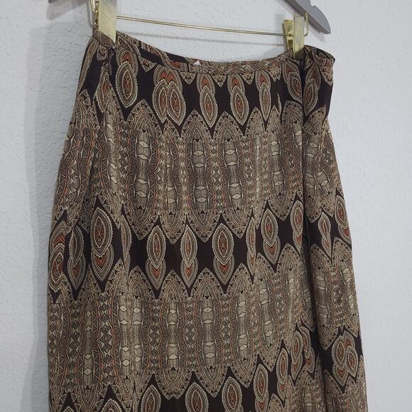 Le Suit Skirt Womens 18 Brown lightweight flowy Below Knee A Line Versat… - Picture 11 of 12